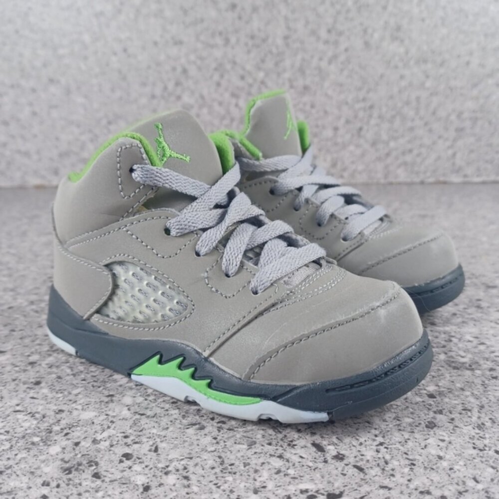 Nike Air Jordan 5 Retro Gray Toddler Reflective Sneakers Size 7C Shoes